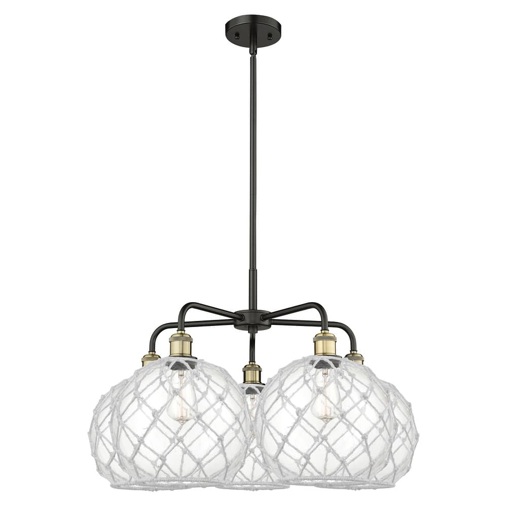 Innovations Lighting Endless Possibilities Ballston - Farmhouse Rope - 5 Light 29" Stem Hung Chandelier