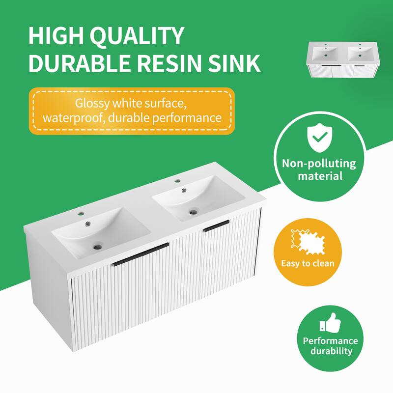 BNK 36''/48'' Single Bathroom Vanity With Sink, Floating Bathroom Vanity with Soft Close Door