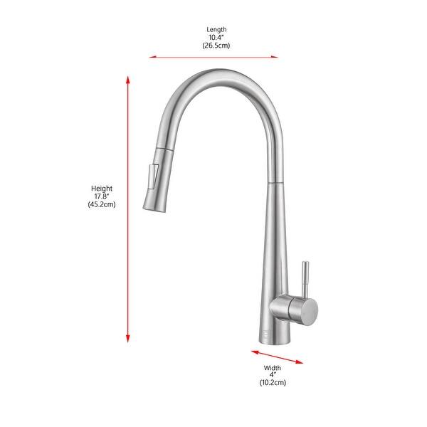 dimension image slide 0 of 3, Elegant Lighting FAK-301 Lucas 1.8 GPM Single Hole Pull Down Kitchen