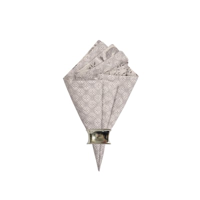 Nazima Gray Cotton Reversible Napkin Set of 6 - Set of 6