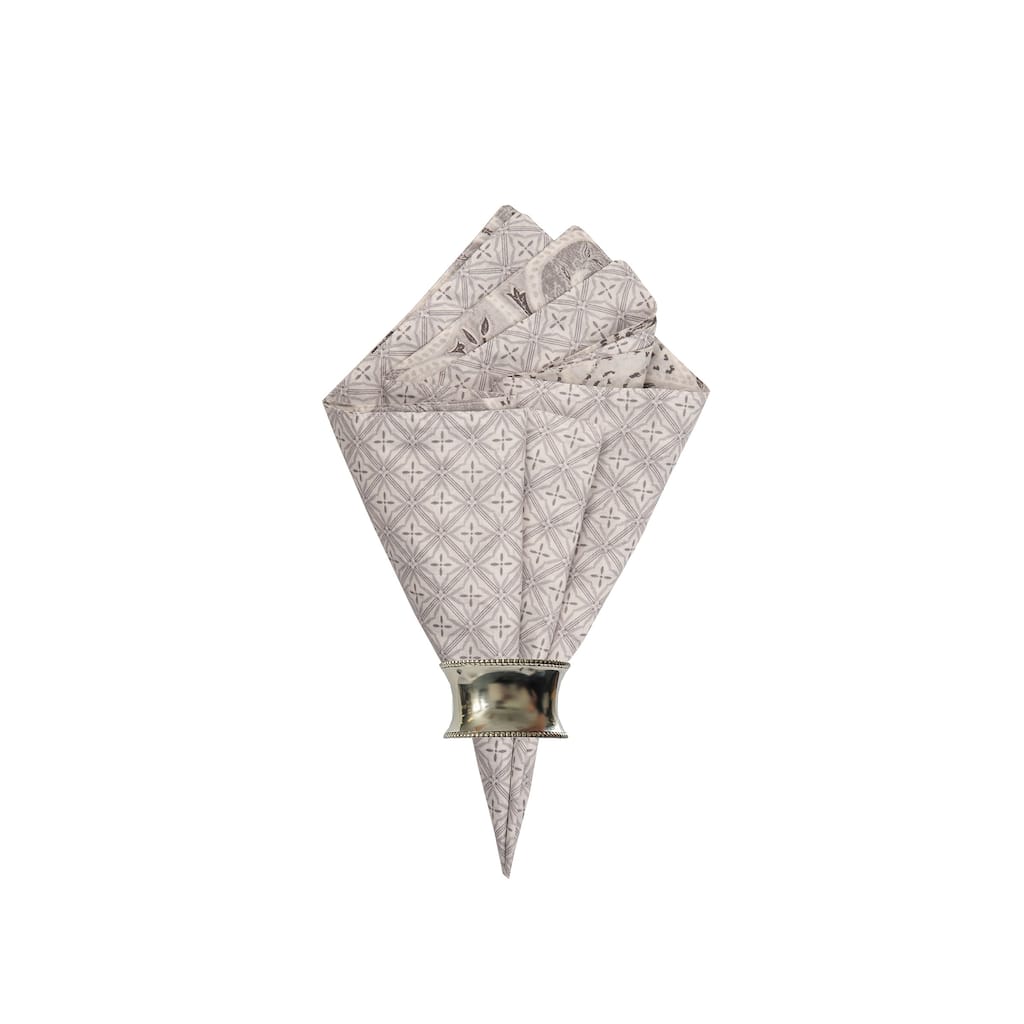 Nazima Gray Cotton Reversible Napkin Set of 6 - Set of 6