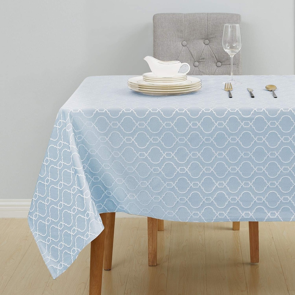 Table Cloth Wrinkle Resistant Jacquard Morrocan Table Cover Spillproof