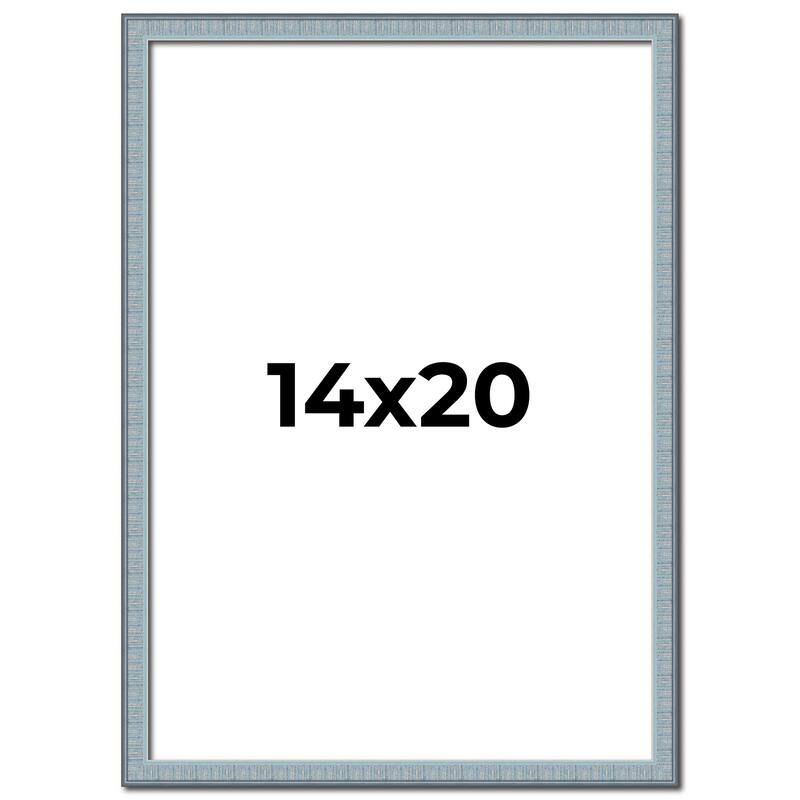 14x20 Frame Rustic Sky Blue Solid Wood Picture Frame | 0.75 Inch