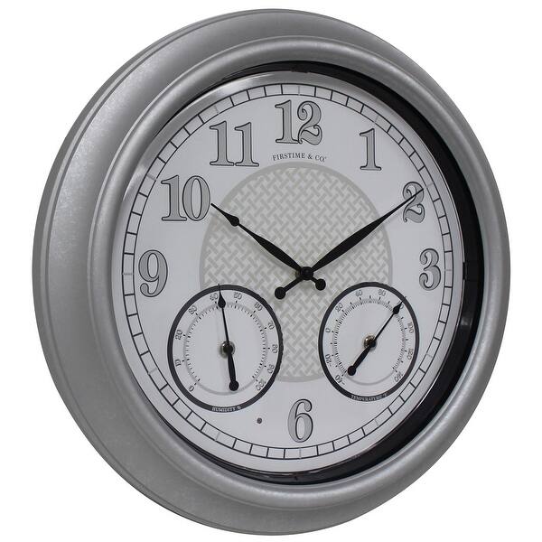 Shop Firstime Co Radiant Led Outdoor Clock American Crafted Galvanized Silver Plastic 18 X 2 X 18 In 18 X 2 X 18 In Overstock 28040605