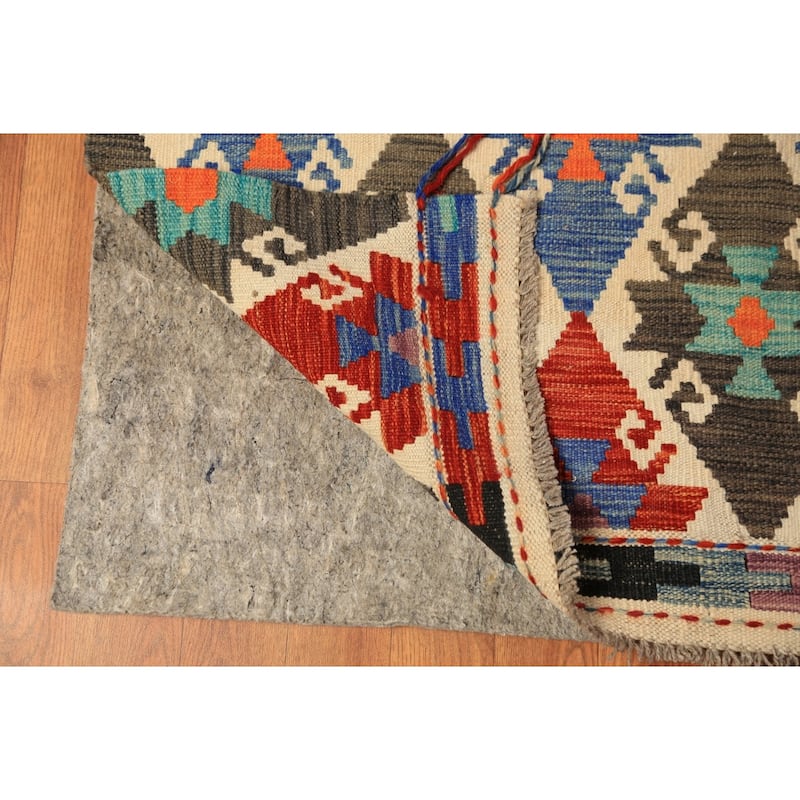 South Western Style Kilim Large Rug Flatweave Wool Carpet - 10'4"x 16'0"