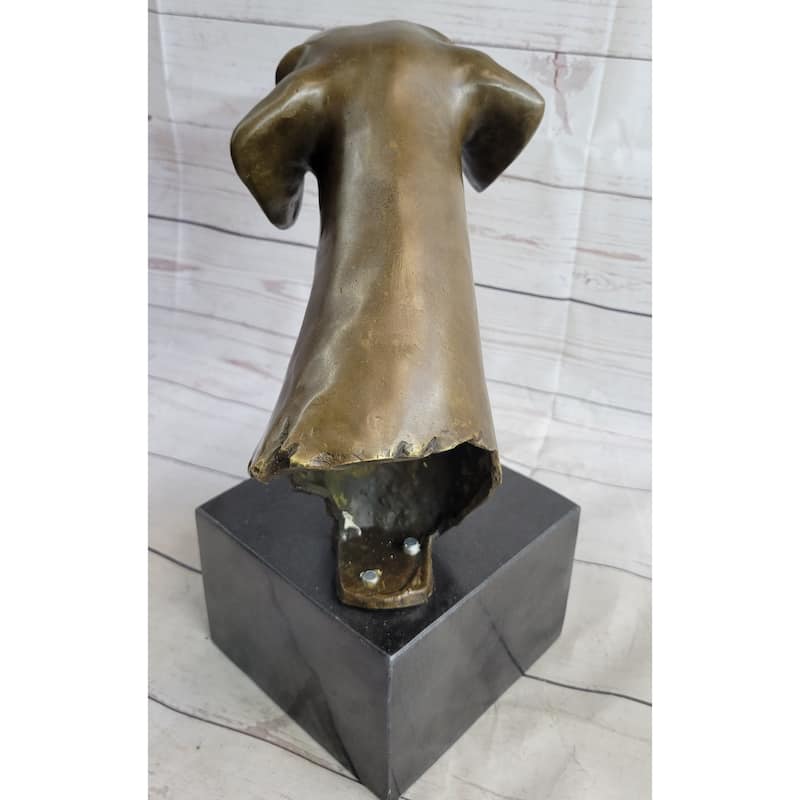 Weimaraner Vizsla Imitative Dog Bronze Bust Sculpture Statue Home Decor Figurine On Marble Base