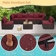 preview thumbnail 22 of 66, EROMMY 6/7 Piece Modular Outdoor Rattan Sofa Set, All-Weather Wicker Patio Furniture with Storage Table, Cushions & Pillows