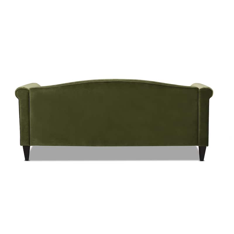 Elaine Camel Back Sofa Nailhead Accents