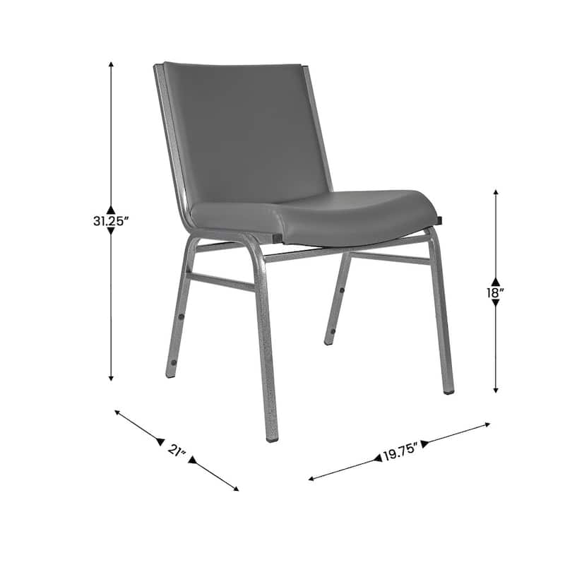 4 Pack Heavy Duty Stack Chair - 21"D x 19.75"W x 31.25"H