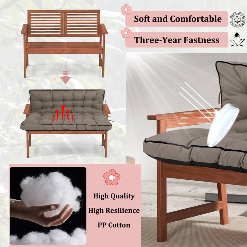 Porch Swing Replacement Cushion, 55in Outdoor Bench Cushions with Backrest Thicken 4"