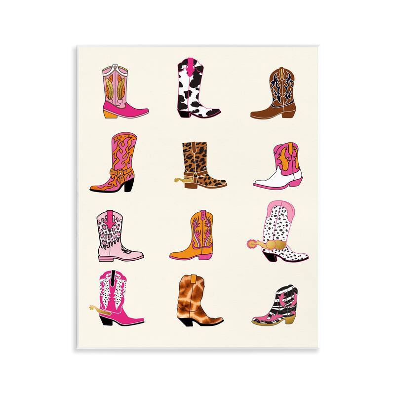 Stupell Bright Cowboy Boots & Spurs Wall Plaque Art Design By Susan Arnot - 11 x 14