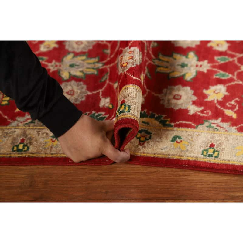 Floral Red Kazak Foyer Rug Hand-Knotted Wool Carpet - 2'0"x 3'0"
