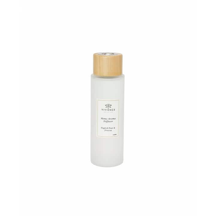 English Pear & Freesia Scent White Cylinder Shaped Bottle Diffuser - 1.75"D x 5"H