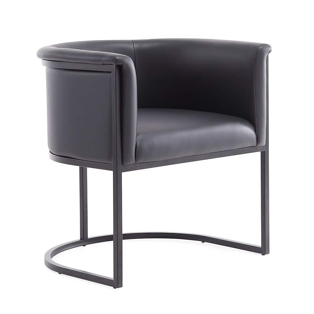 Bali Saddle and Black Faux Leather Dining Chair