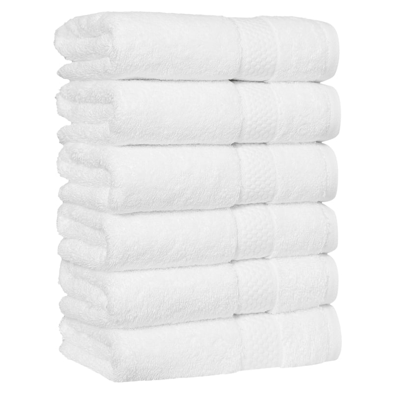Authentic Hotel and Spa 100% Aeagean Long Staple Turkish Cotton STARLIGHT Terry Hand Towels (Set of 6)