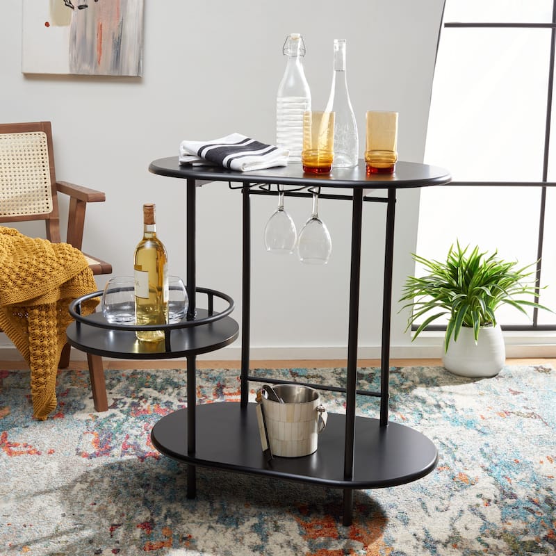 SAFAVIEH Ula 3-Tier Swivel Bar Table - 29.53" W x 17.72" L x 32.76" H - 30"Wx18"Dx33"H