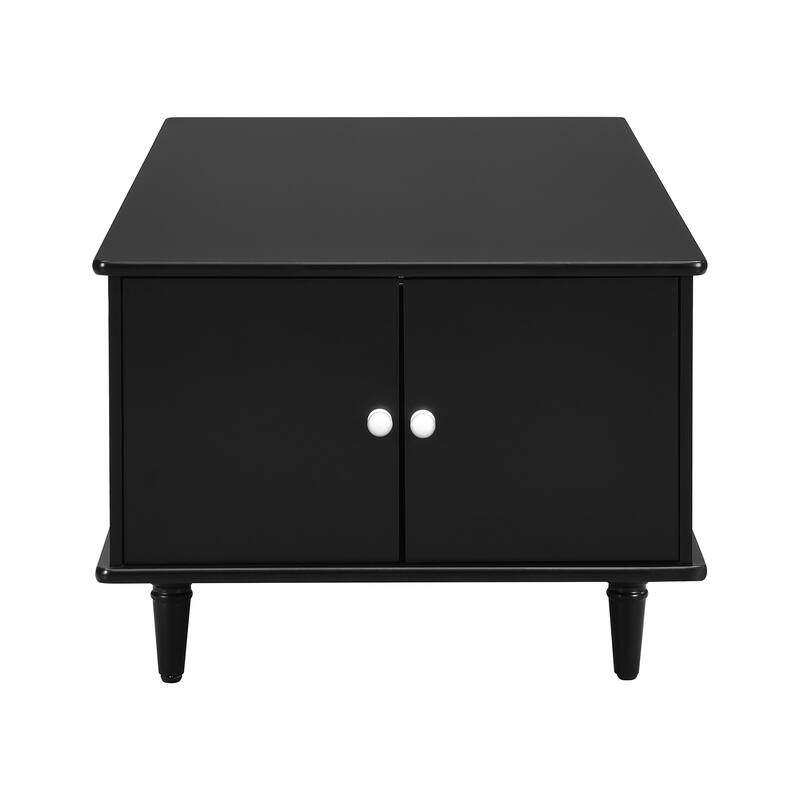 Roomfitters Modern Rectangle Coffee Table with 4 Drawers and Hidden Side Storage, Solid Wood Legs