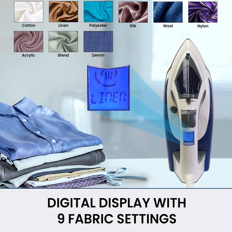Kenmore Digital Power Steam Iron & Garment Steamer W/ 9 Fabric Presets