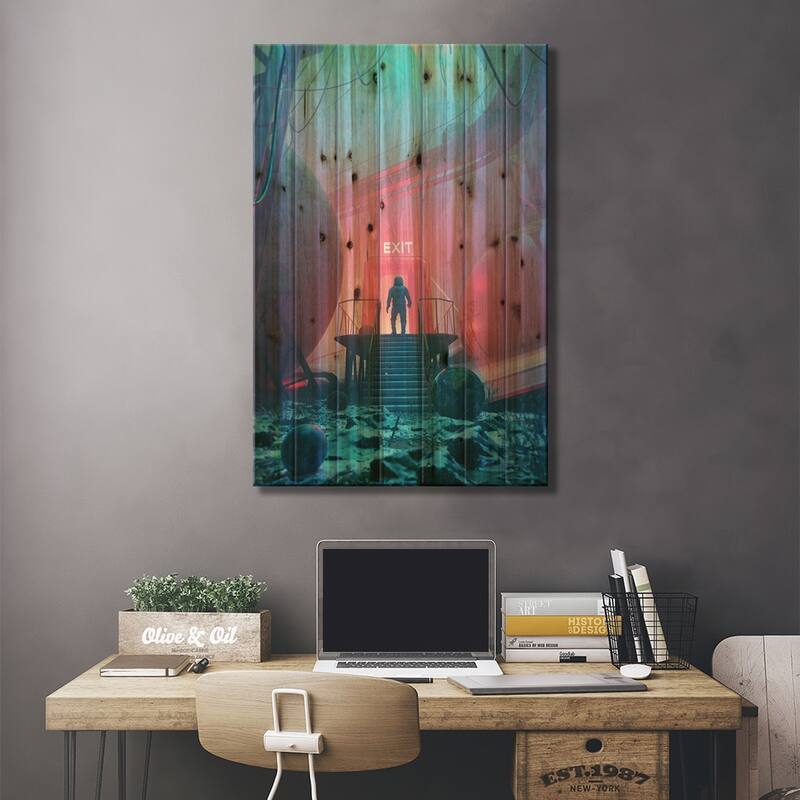 Escape II Print On Wood by Nicebleed - Multi-Color