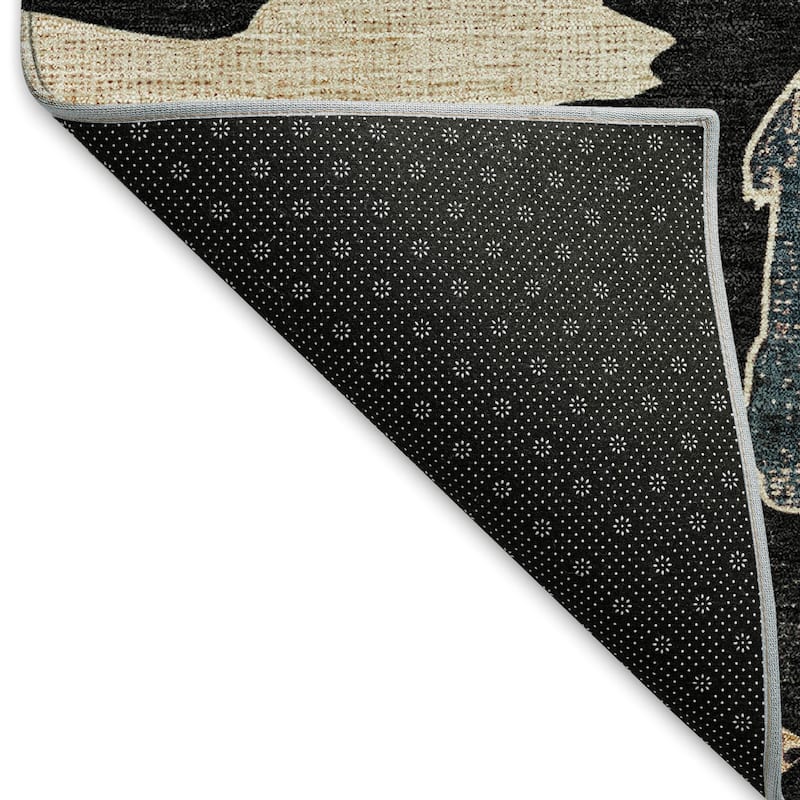 Machine Washable Indoor/ Outdoor Modern Bear Chantille Rug