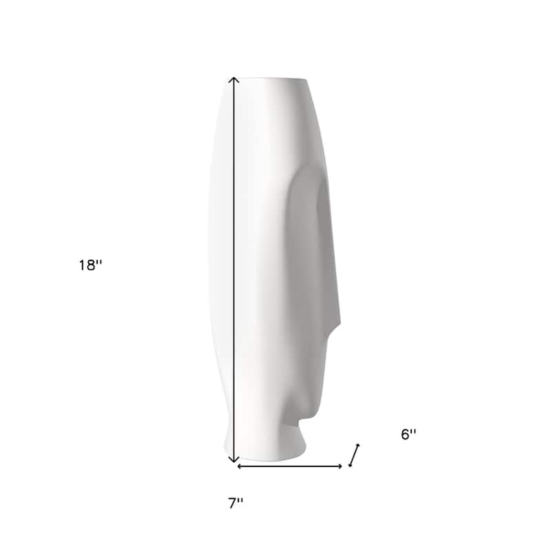 HomeRoots Set of Two Ceramic White Cylinder Table Vases