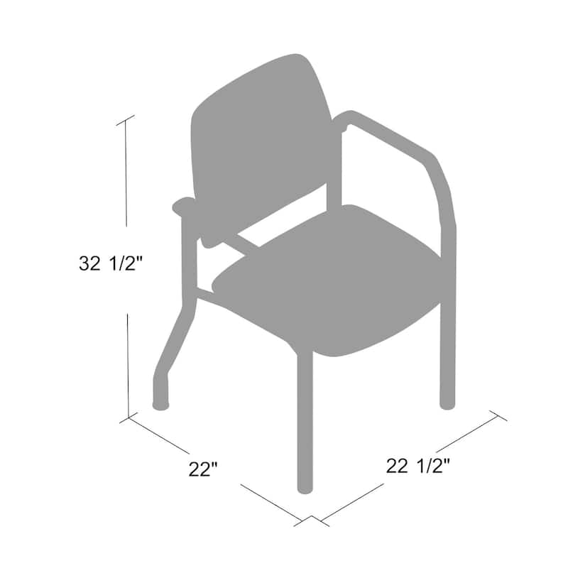 Theo Guest Chair with Modern Steel Frame, Black Antimicrobial Vinyl