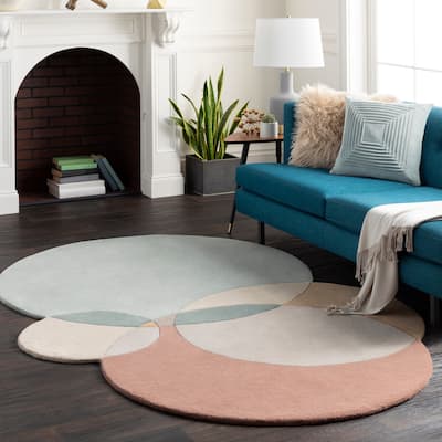 Livabliss Martela Handmade Mod Geometric Wool Area Rug
