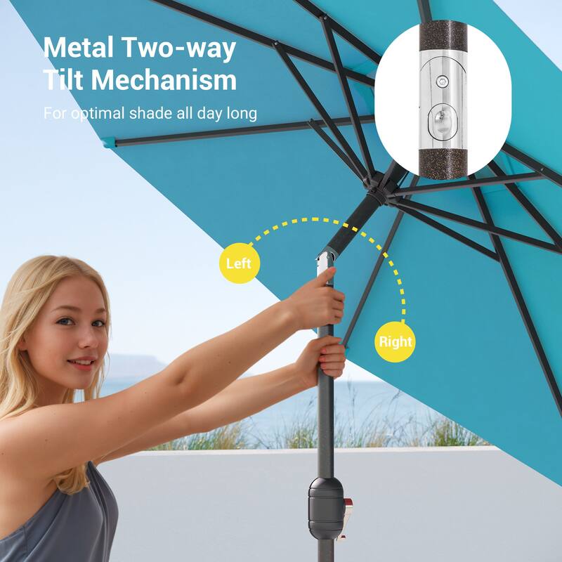 Bonosuki 9ft Patio Umbrella Market Table Umbrella with Tilt and Crank