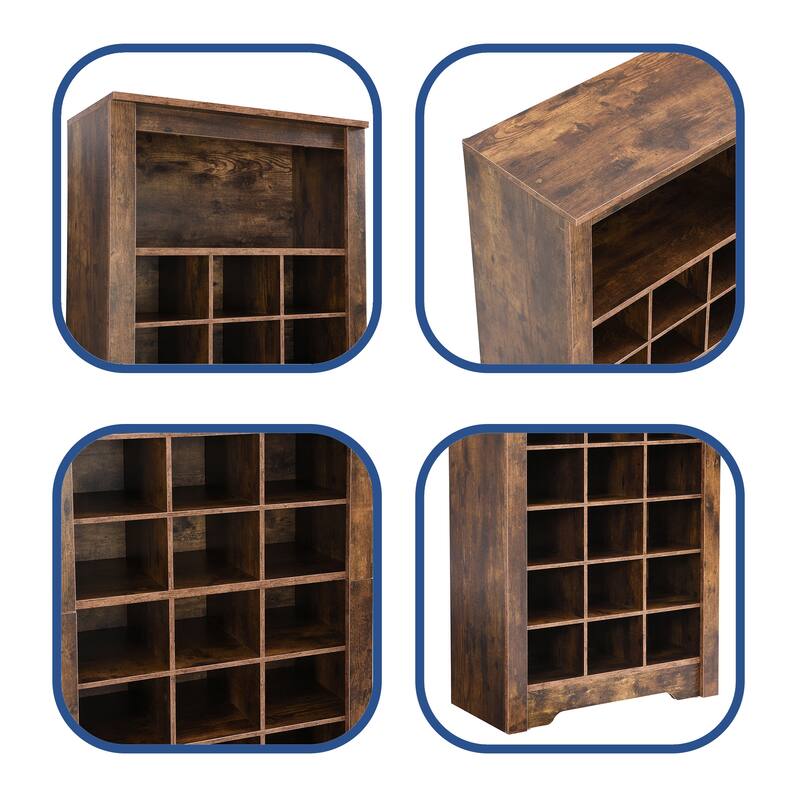 Stylish Free Standing 30 Shoe Cubby Console for Hallway