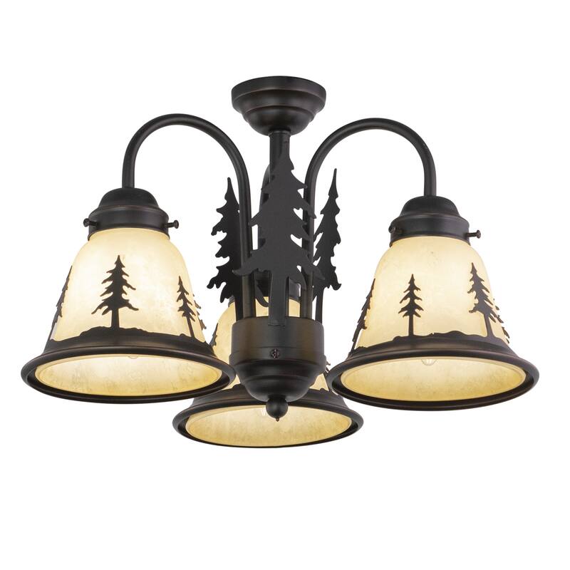 Tree Chandelier Light - 3 Light Mini Fan Light Kit - Bronze Finish Home Decor - 89.5
