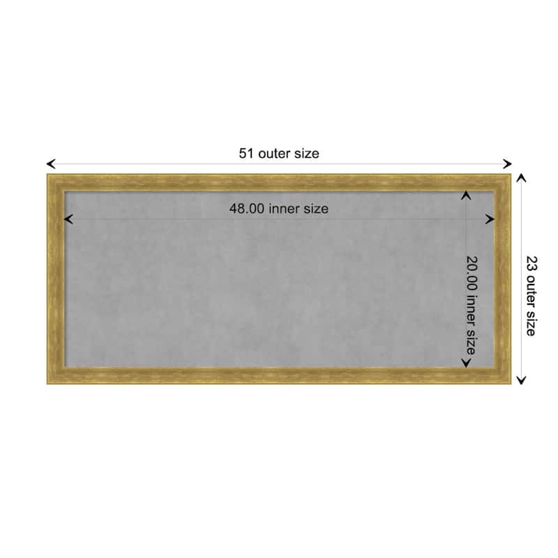 Amanti Art Angled Gold Framed Magnetic Board - Board Size 48x20