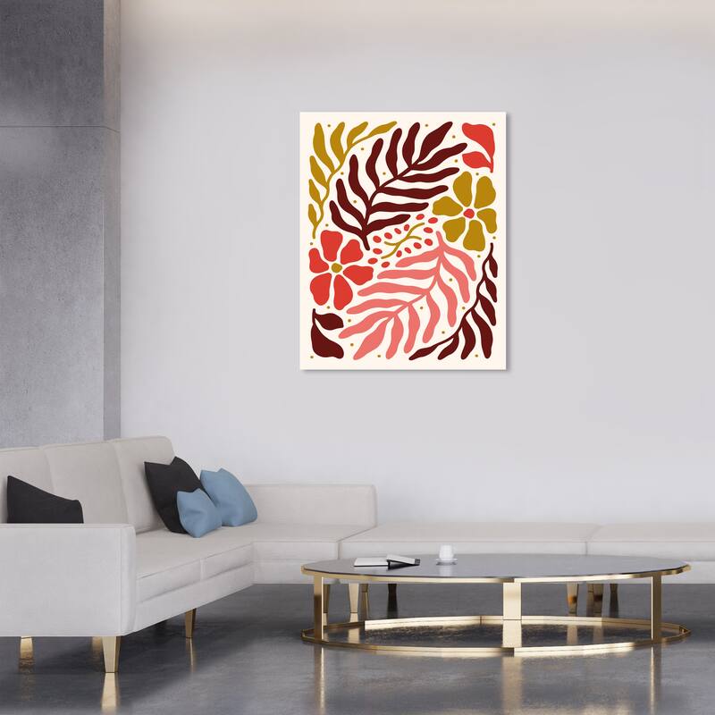 Wynwood Studio Canvas Floral and Botanical Plain Vine Gold Modern & Contemporary Wall Art Canvas Print - 30 x 36