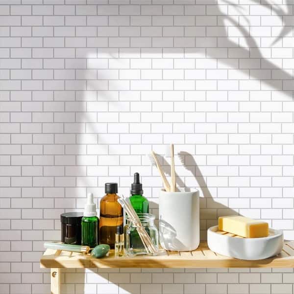 Merola Tile Metro Soho Glossy White 1-3/4 in. x 7-3/4 in. Porcelain Floor and Wall Subway Tile (1 sq. ft. / pack)