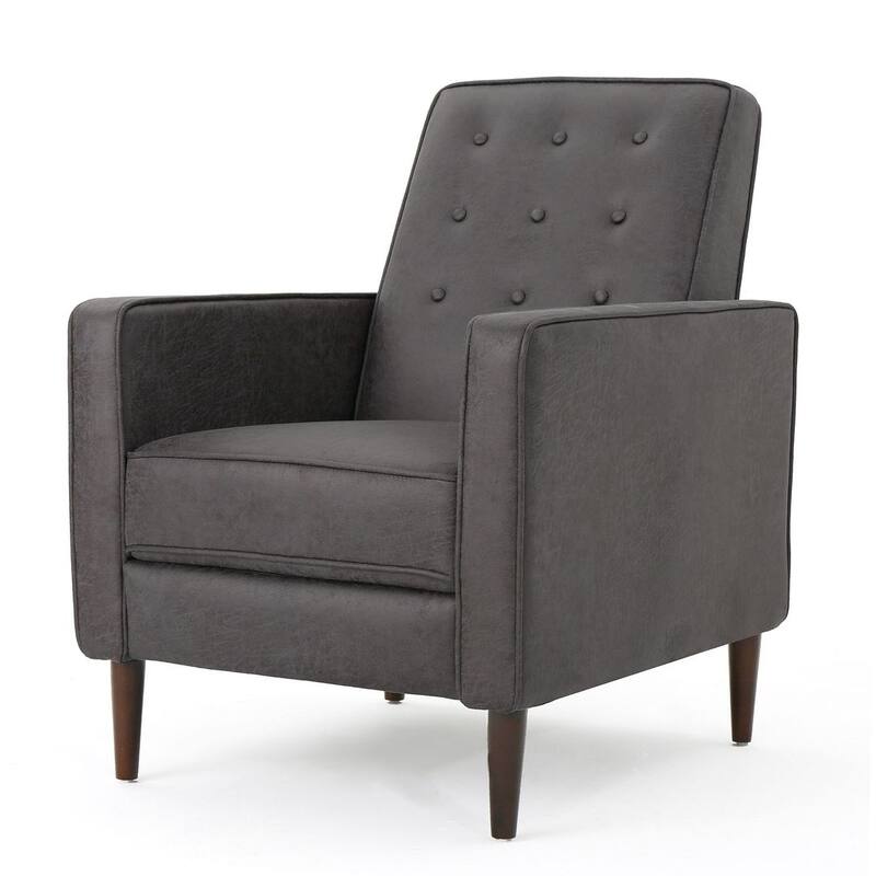 Mid-Century Modern Fabric Recliner Chair with Birch Legs by Christopher Knight Home