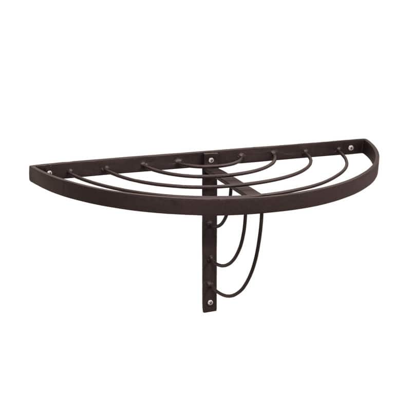 Achla Designs 18" W Half-Round Roman Bronze Wrought Iron Wall Plant Shelf, Powder Coated Finish, Home Accessory