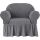 preview thumbnail 28 of 40, Subrtex 1 Piece Armchair Slipcover Seersucker Skirt Stretch Spandex Furniture Protector