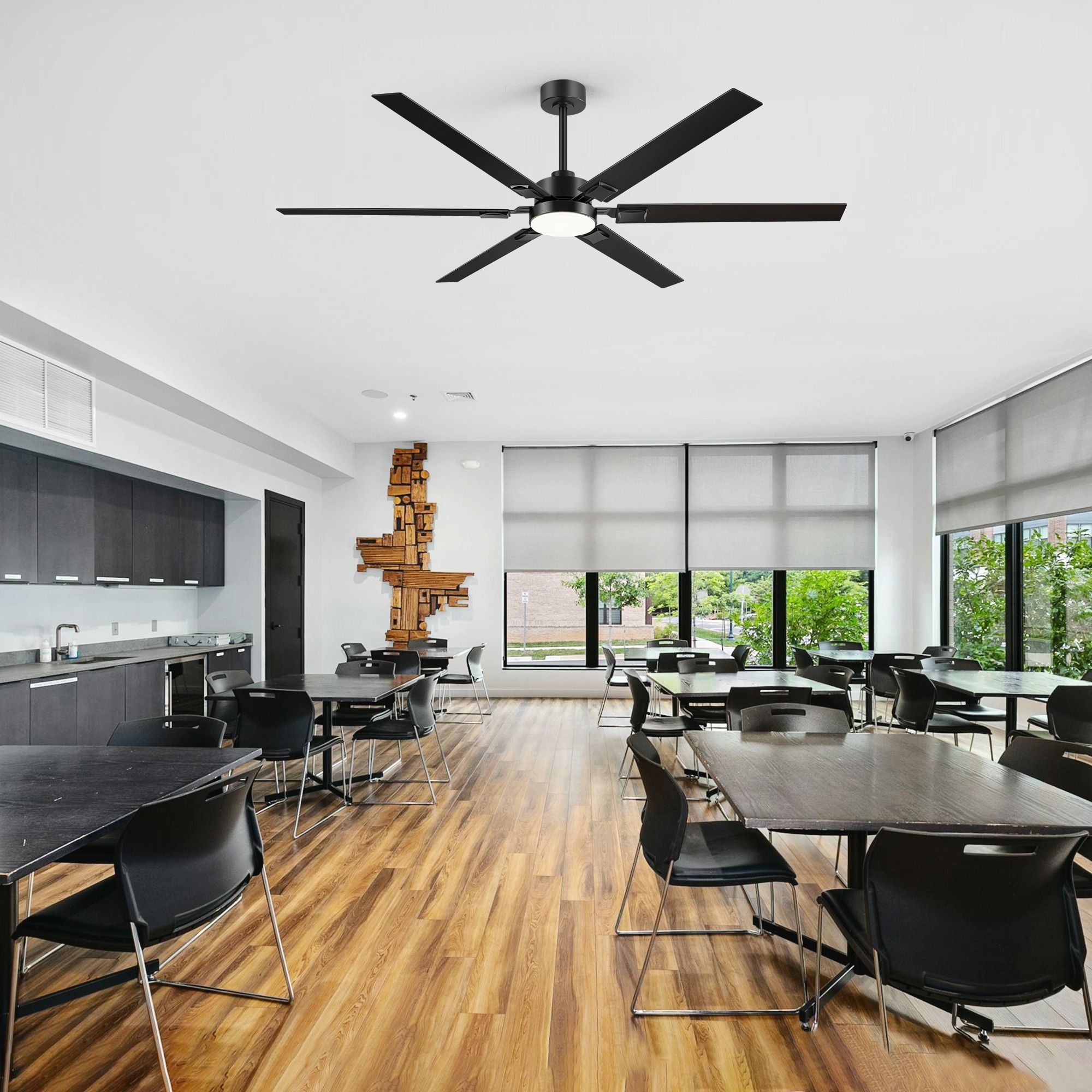 Airsurfer 72 Inch Large LED Ceiling Fan with Light Kit and Remote Control