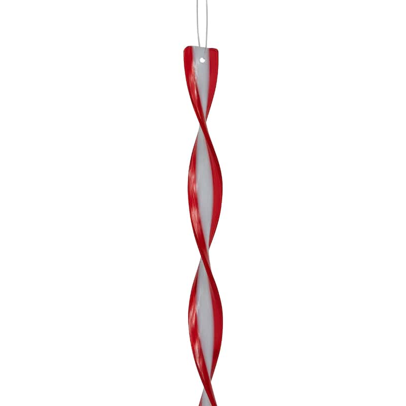 6ct Red and White Candy Swirl Christmas Ornaments 8"