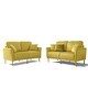 preview thumbnail 18 of 51, 2 Piece Living Room Sofa Set, Velvet Upholstered, Solid Manufactured Frame, Reversible Cushions, Metal Feet, Flared Armrests
