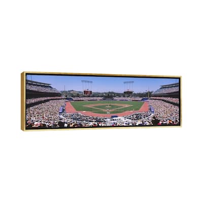 iCanvas "Dodgers vs. Angels, Dodger Stadium, Los Angeles, California, USA" by Panoramic Images Framed Canvas Print