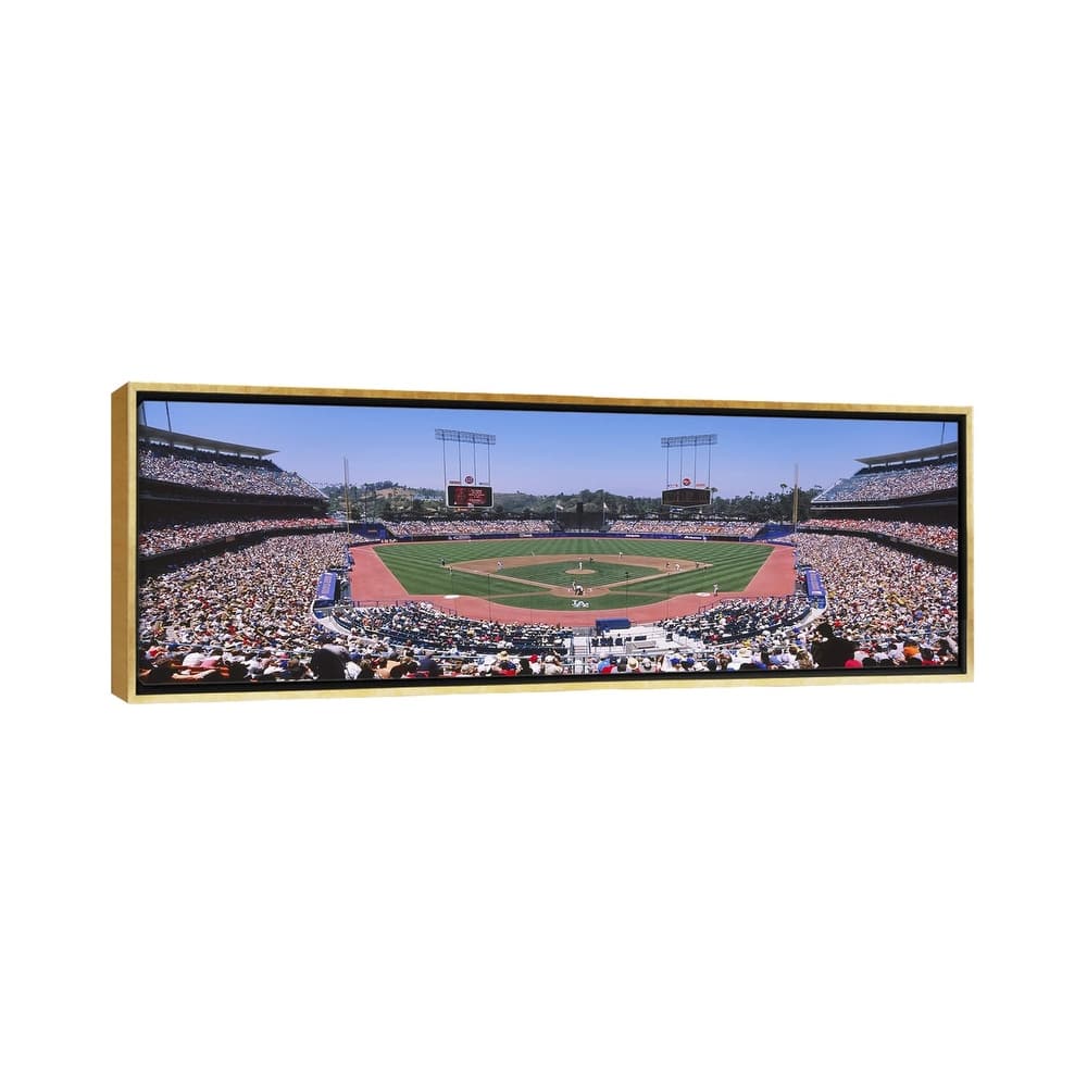 iCanvas "Dodgers vs. Angels, Dodger Stadium, Los Angeles, California, USA" by Panoramic Images Framed Canvas Print