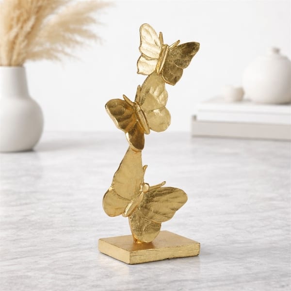 Gold Stacked Butterfly Décor (Set of 2)