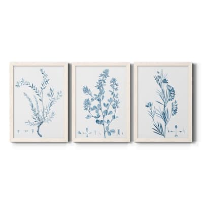 Antique Botanical in Blue VII-Premium Framed Canvas - Ready to Hang - Multi-Color