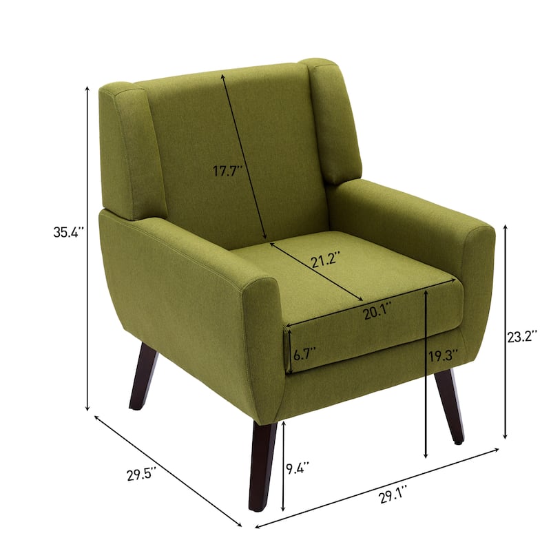 Modern Upholstered Linen Armchair Accent Chair