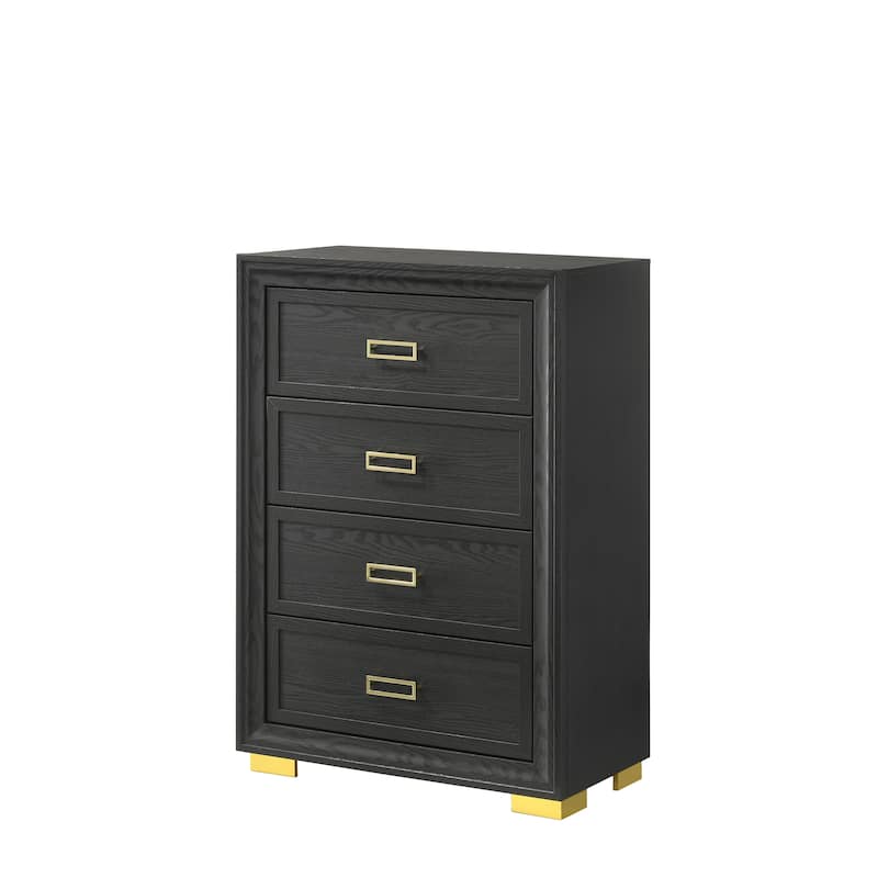 Hatty Black Velvet Upholstered Tufted Panel Bed