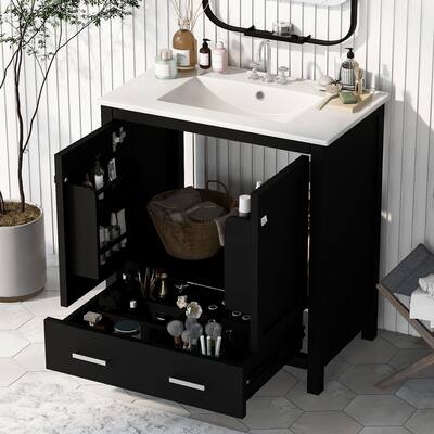 30" Blue Bathroom Vanity with Single Sink