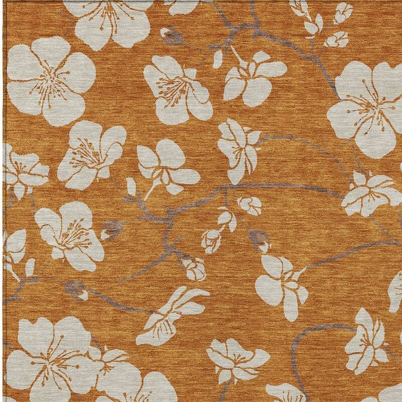 HomeRoots Floral Transitional Rectangle Outdoor Rug