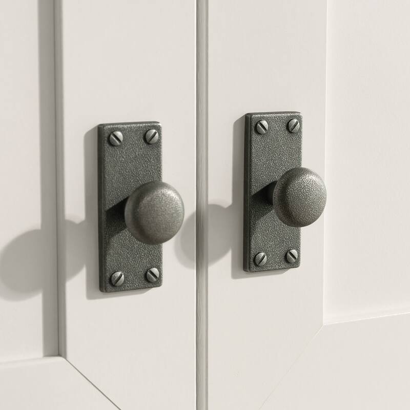 Wood Hutch with Cabinet Open Shelves, White - 60.00" W x 14.57" D x 39.13" H