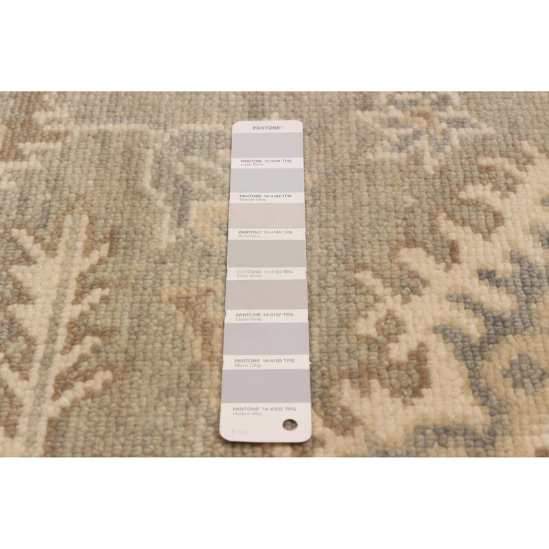 ECARPETGALLERY Hand-knotted Oushak Grey Wool Rug - 8'0 x 9'11