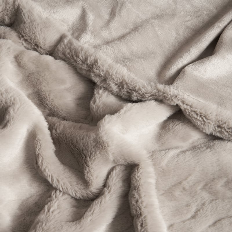 Lucky Brand Embossed Cable Rabbit Synthetic Fur 50" x 70" Throw Blanket